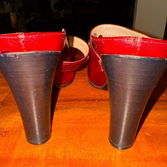 Cole Haan Ginger Snap Red Leather Mary Jane Studded Heels Women’s 8.5M - Picture 4 of 8